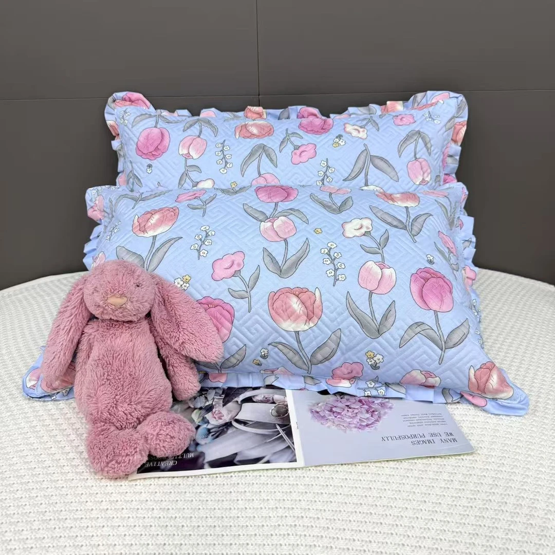 枕套一对装45*75斜纹棉枕套家用成人加大枕头套学生宿舍夹棉耐脏