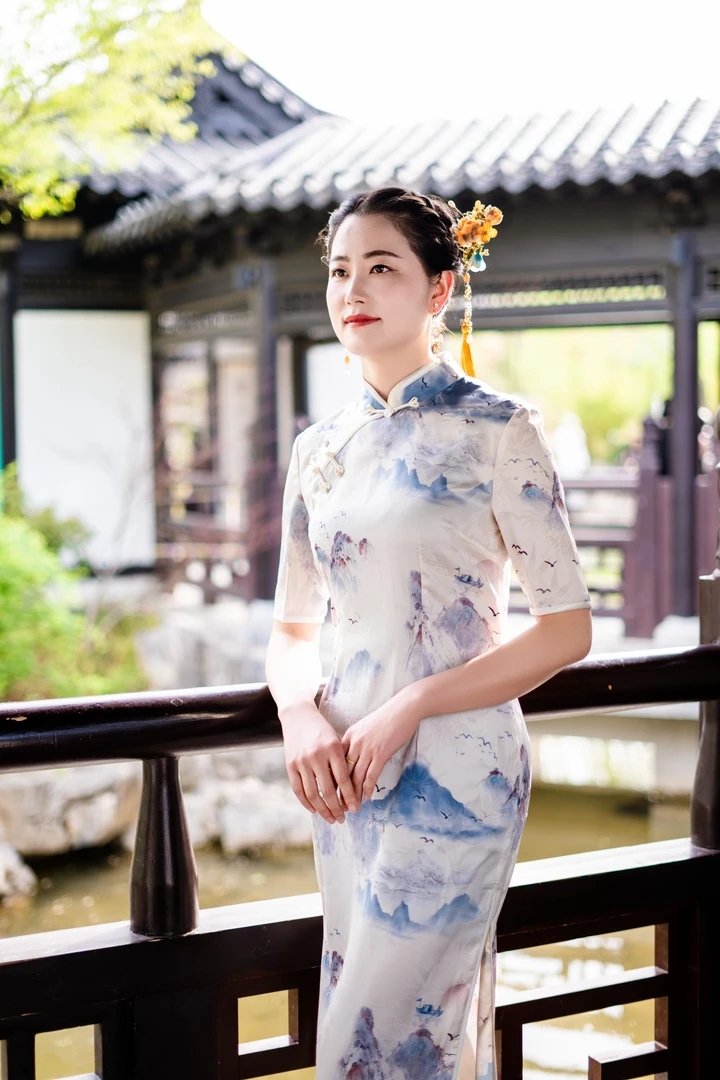 传统女旗袍醋酸夏季显瘦婚宴敬酒服妈妈装气质礼服中国风定制款