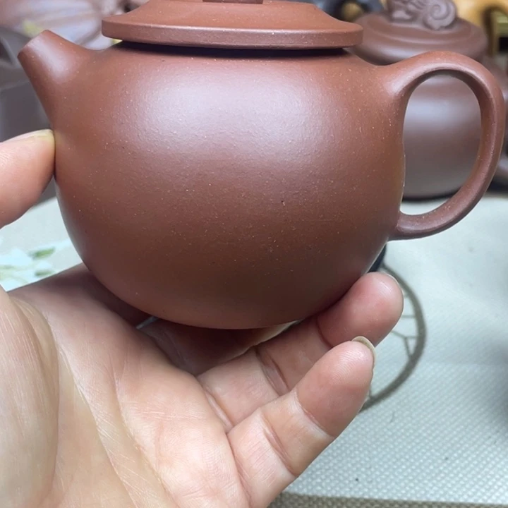 紫砂茶壶紫砂壶紫泥巨轮200cc微微瑕