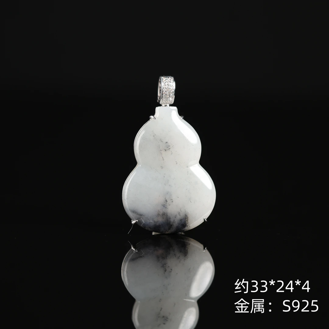 “青文”严选精品和田玉点墨青花葫芦吊坠 多样性发其一