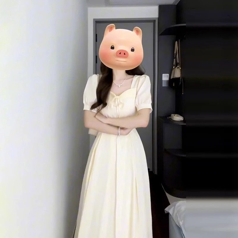 哥弟阿玛施正品温柔白月光连衣裙子2025新款夏季女长裙独特漂亮掐