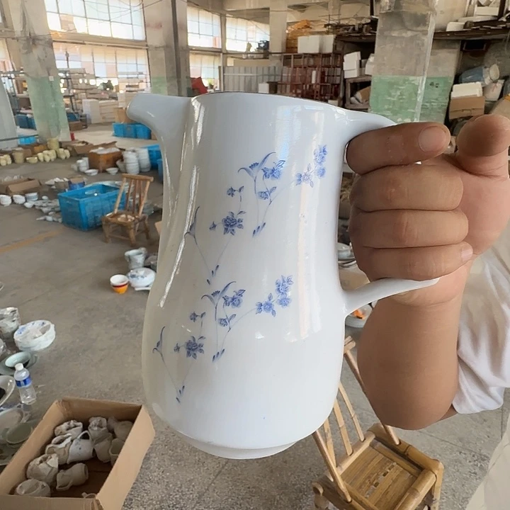 景德镇高温陶瓷咖啡壶带盖子