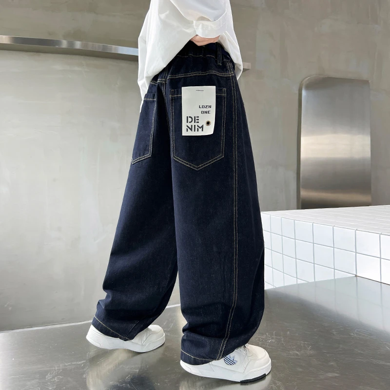 儿童装男童秋装裤子春秋款2025新款加绒大童男孩休闲牛仔秋季长裤