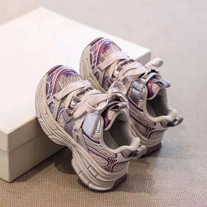 ABC女童老爹鞋2025春秋儿童运动鞋轻便软底小女孩鞋子休闲跑步鞋