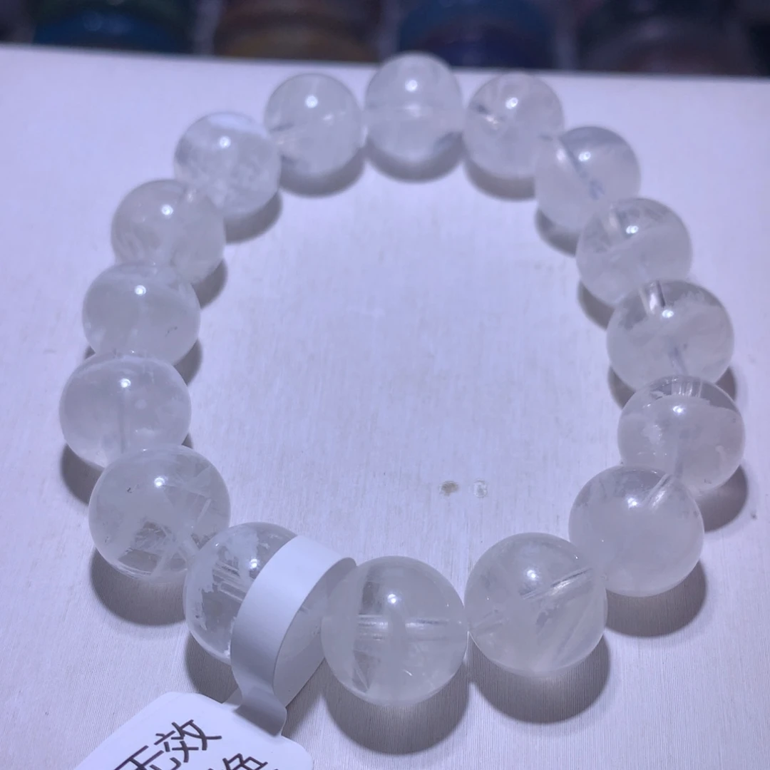 水晶银S925镶嵌手串雪花幽灵13m