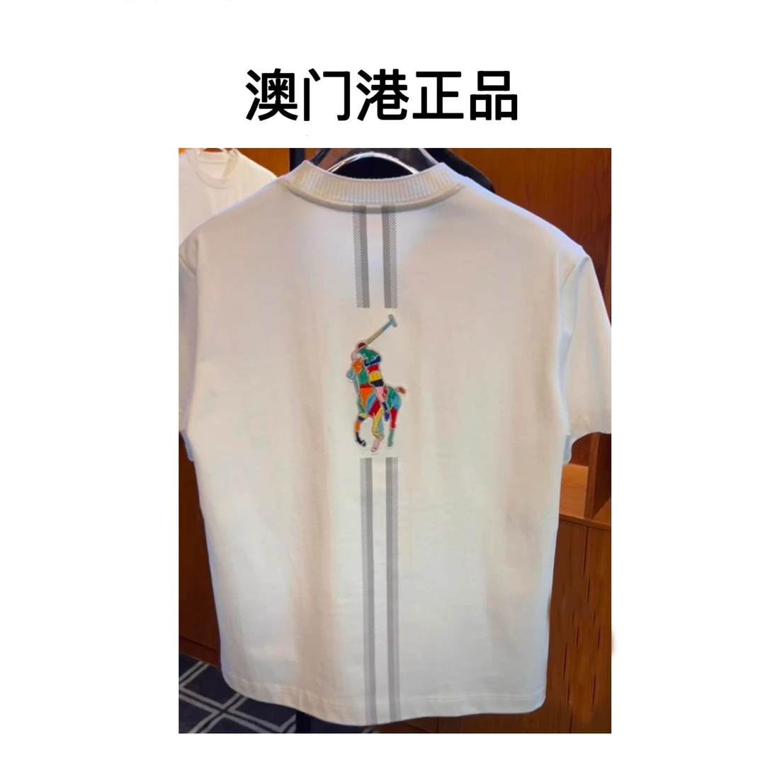 【澳门港正品】两条马T恤圆领白色