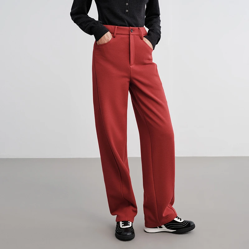 EP雅莹新款女装 通勤显瘦高腰直筒休闲裤6497A