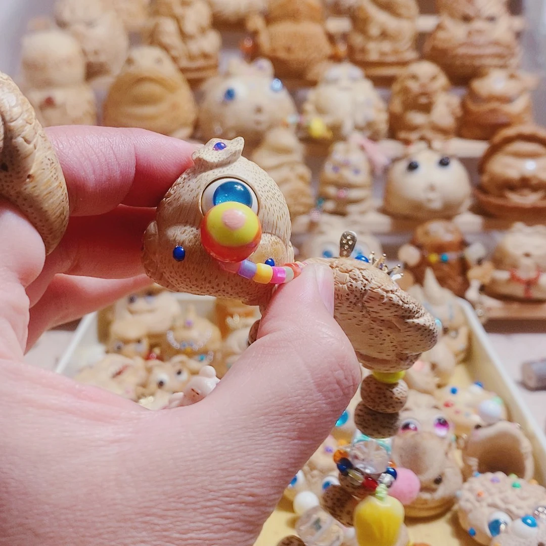 香榧木少****禄文玩竹根雕刻可爱金蟾