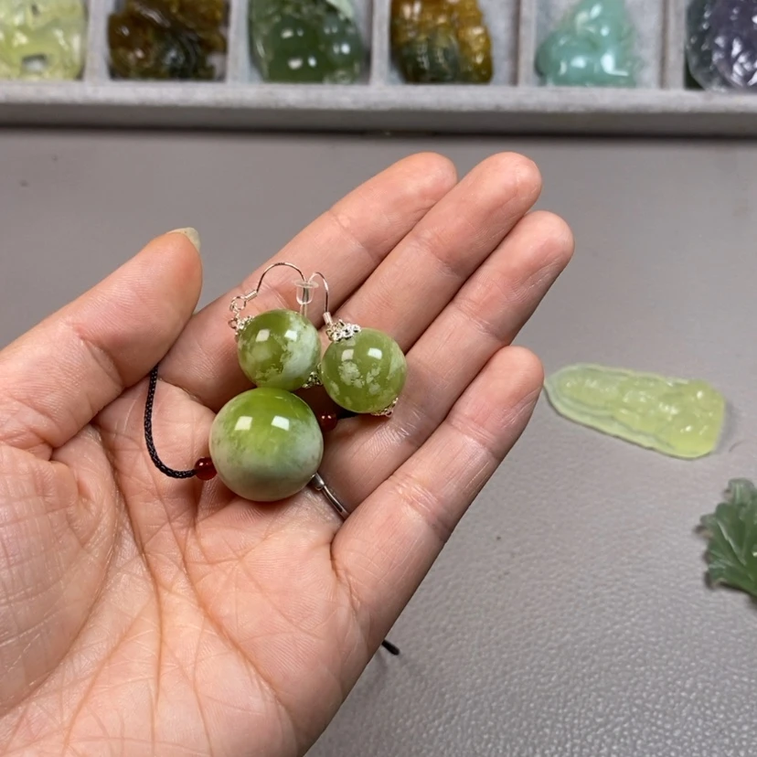 【闪购商品】未镶嵌蛇纹石玉挂件耳饰耳环项链