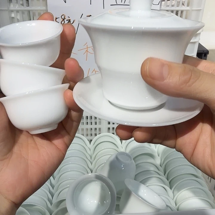微瑕冰种专场三才竹节90+六个一口杯反口