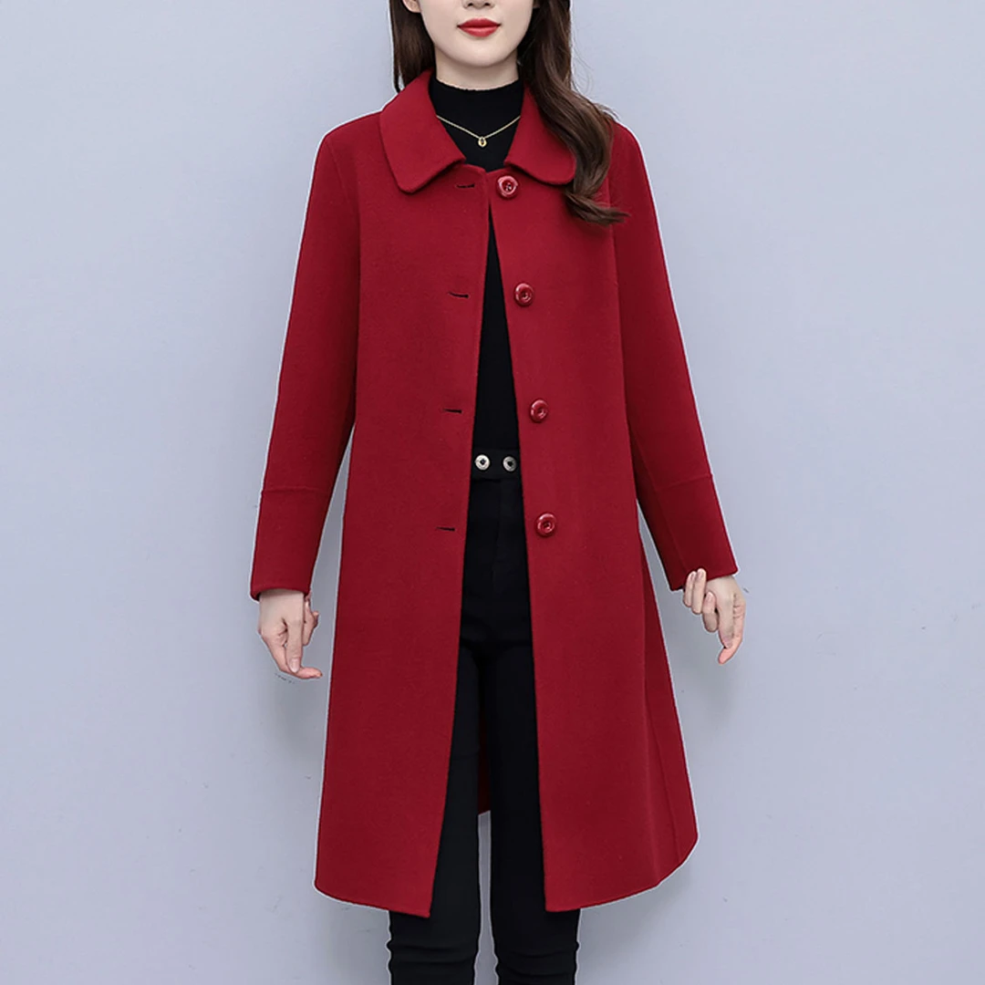 时尚毛呢秋冬外套女2025新款宽松显瘦洋气减龄加厚中长款呢子大衣