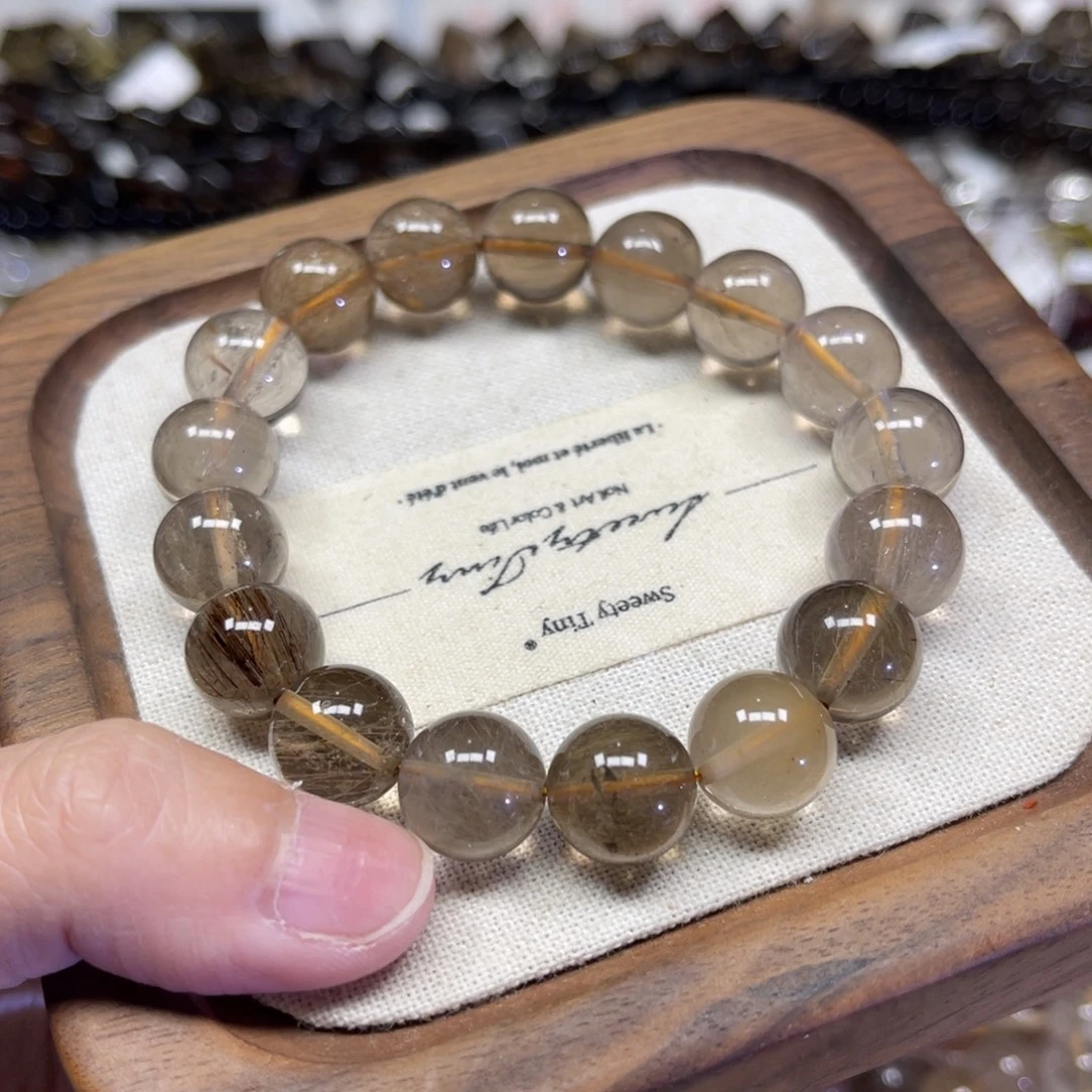 玛瑙/玉髓散珠天然金发卡12