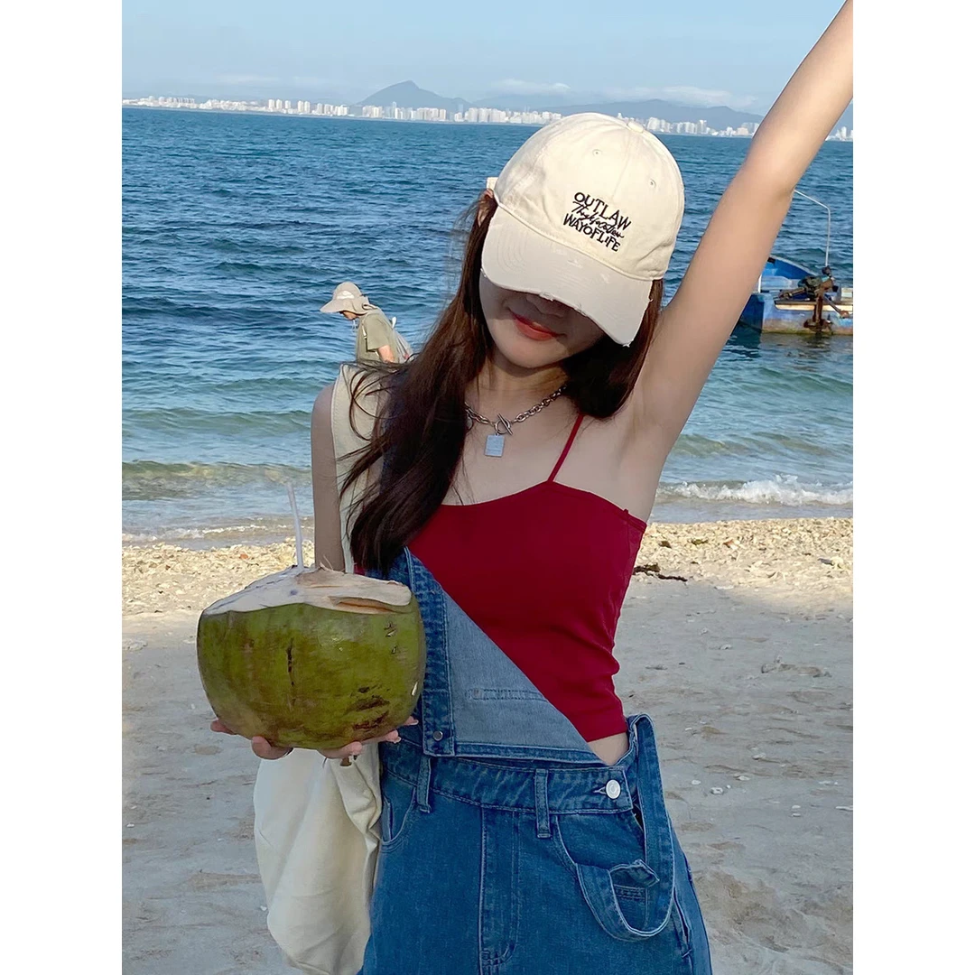 美背小吊带女内搭带胸垫文胸一体背心夏外穿打底抹胸 1325