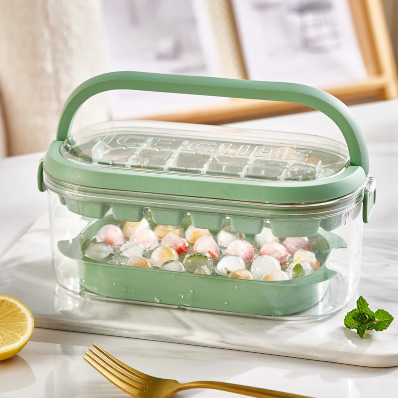 冰格冰块模具按压硅胶冰格冰球塑料手提制冰盒大容量冰箱冻冰块盒