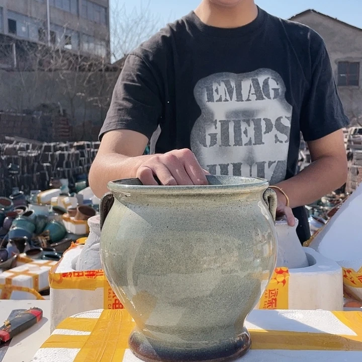 宜兴紫砂粗陶花盆