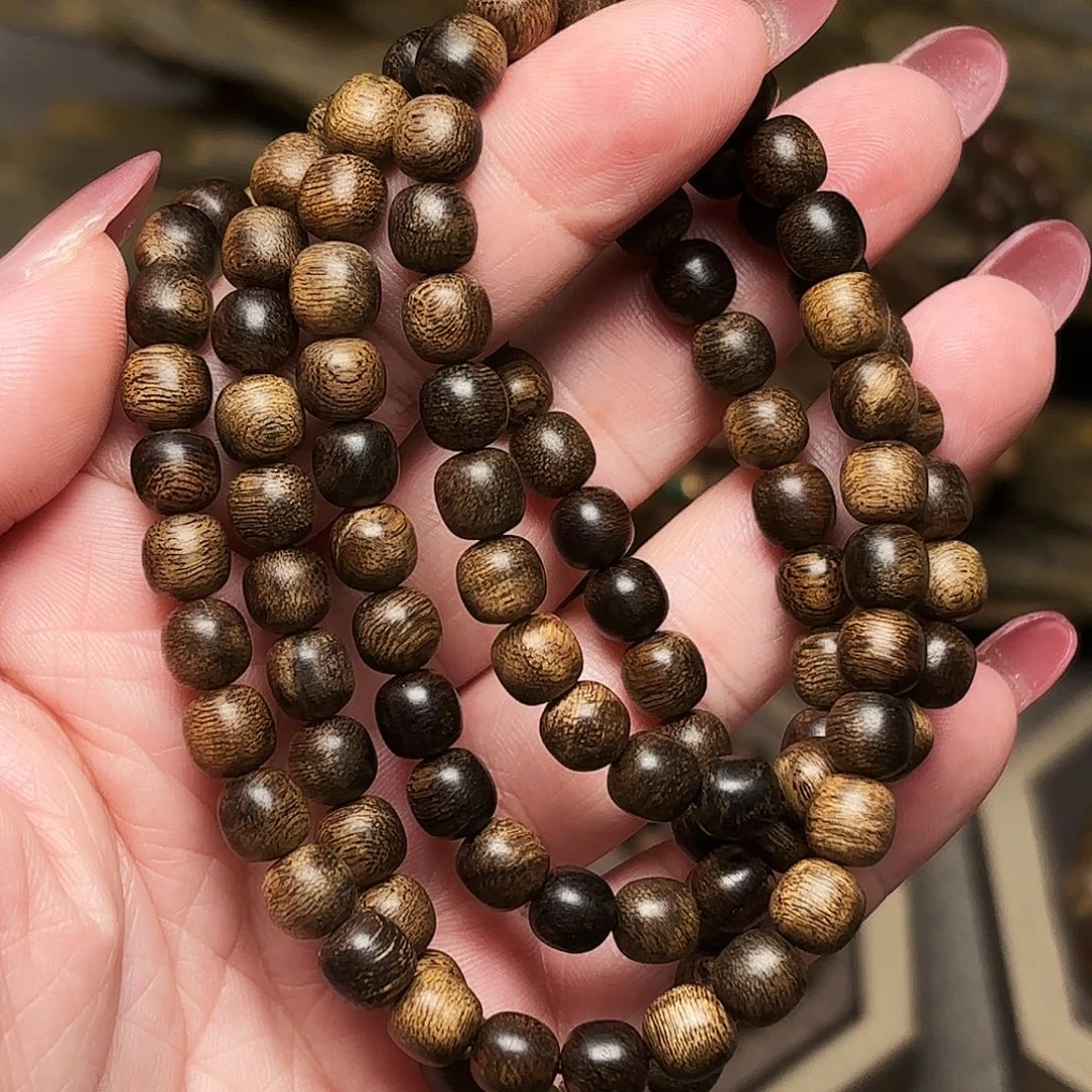 沉香手串越南芽庄黄棋楠瘤疤07×108