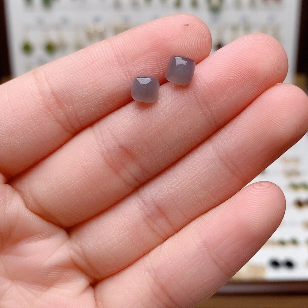 和田玉银S925镶嵌耳饰