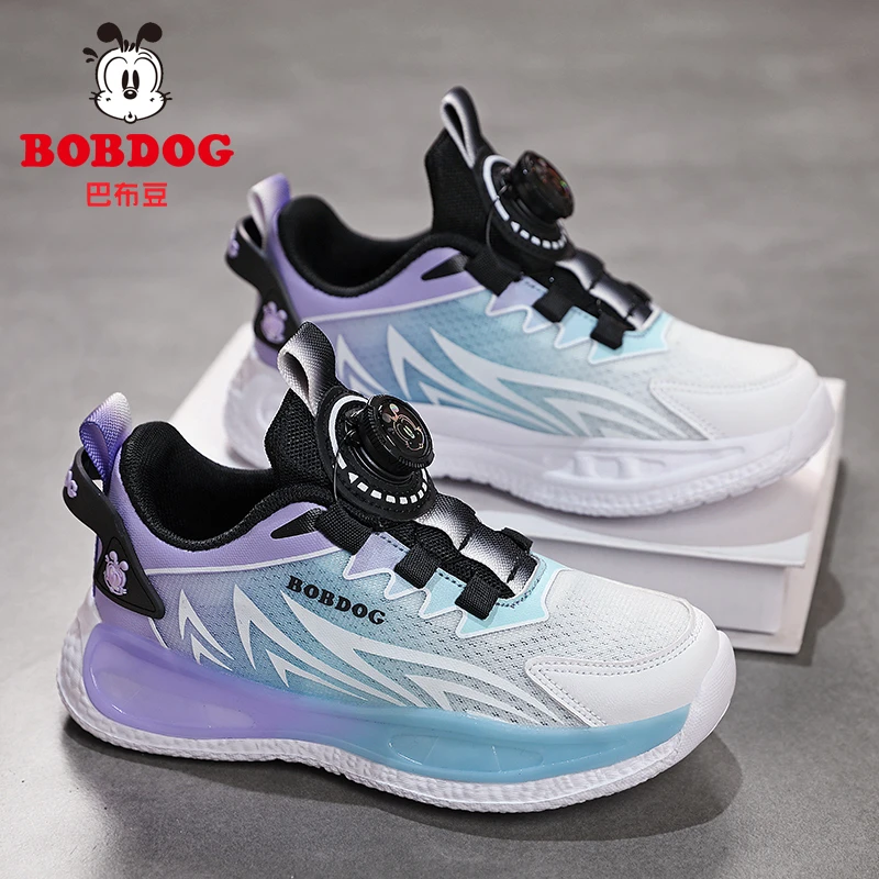 巴布豆夏季新款女童运动鞋网面透气儿童鞋子软底防滑户外跑步鞋子