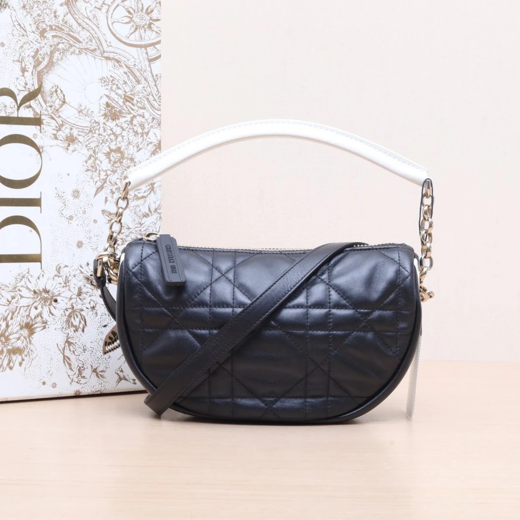 95新 DIOR/迪奥 小花攀攀Dior Vibe Hobo 手袋 小号 20 黑色