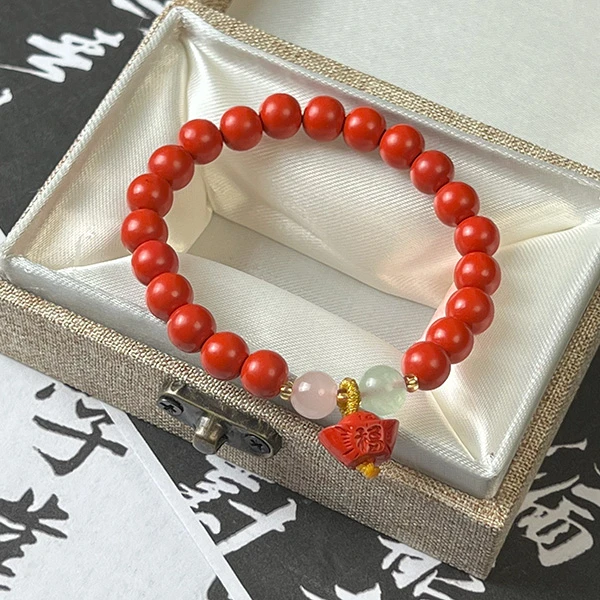 非金属树脂手链 【已♥开】红沙工艺本命年手链创意单圈弹力手串手环