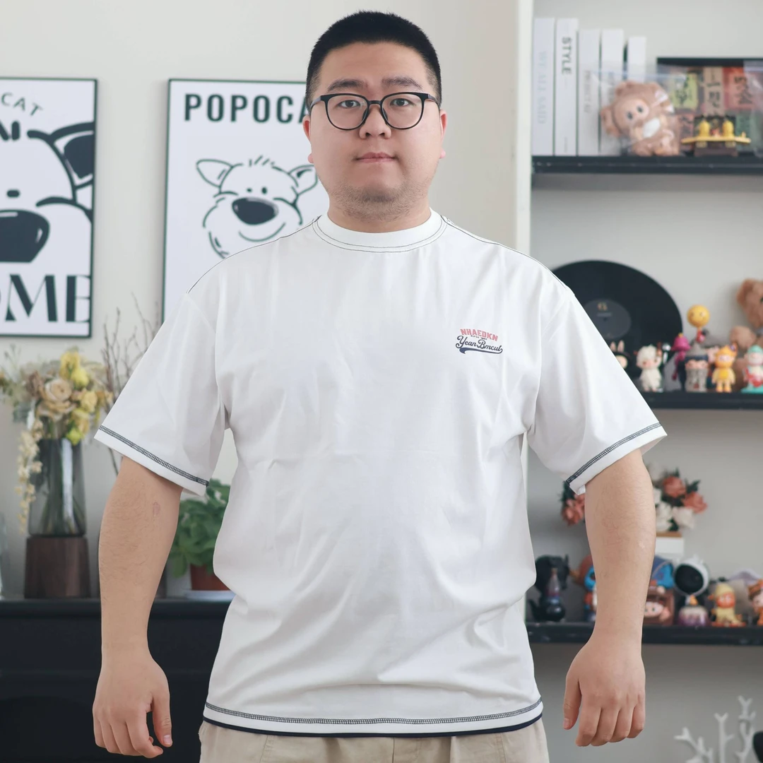 三色美式字母印花T恤男时尚休闲情侣夏季复古宽松潮流圆领