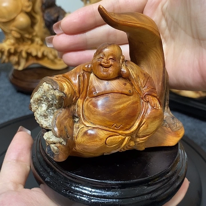 柏木（崖柏）崖柏抱石摆件