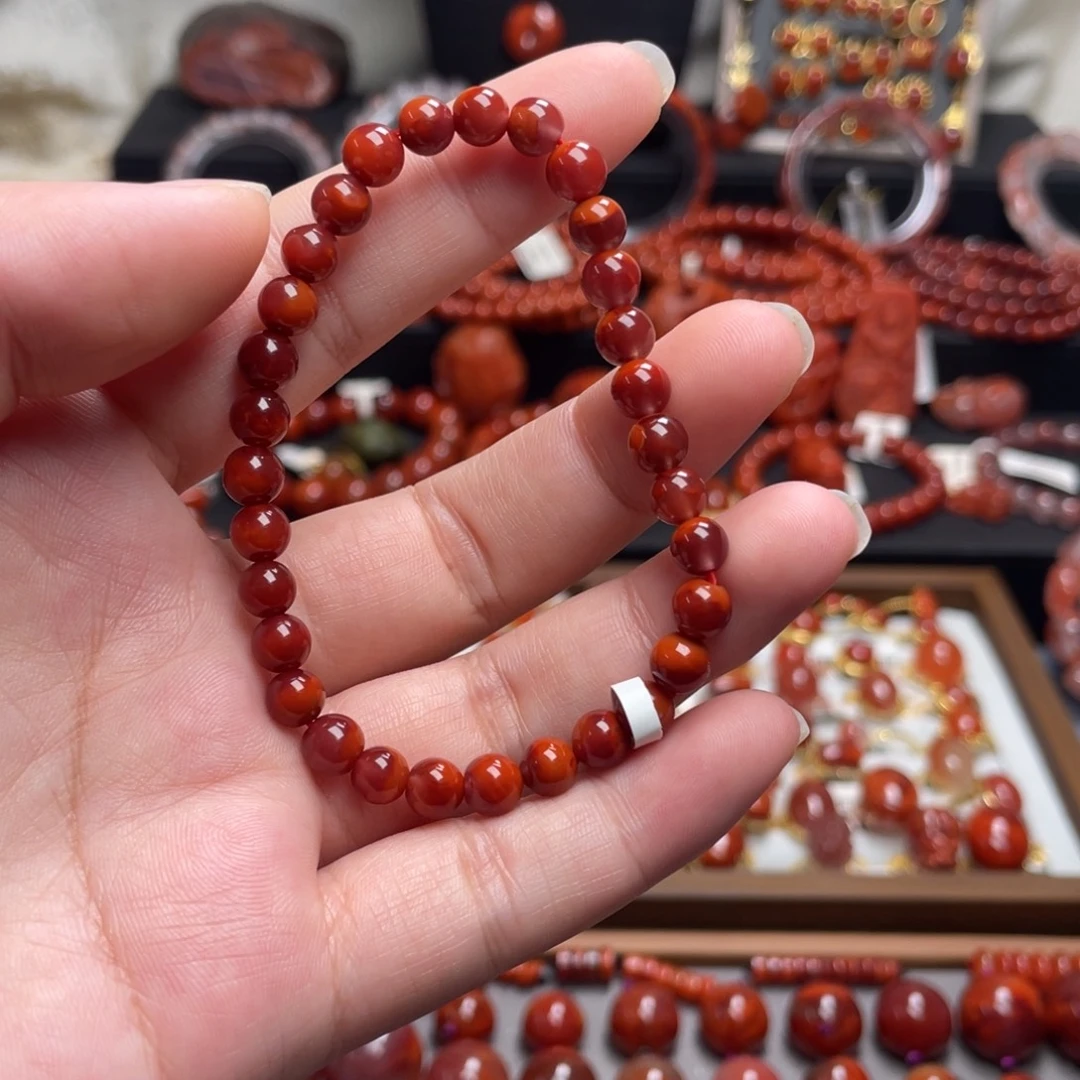 南红玛瑙未镶嵌6mm牛血红手串