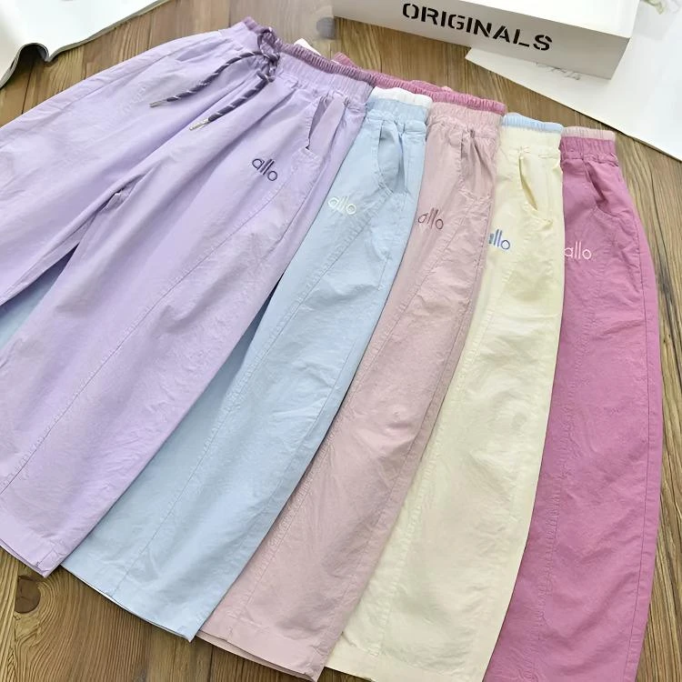 女童夏季薄款纯棉休闲裤子中大儿童防蚊萝卜长裤香蕉裤