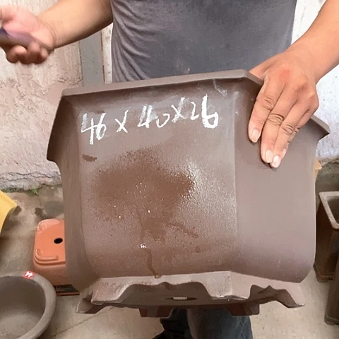 紫砂花盆手工制作