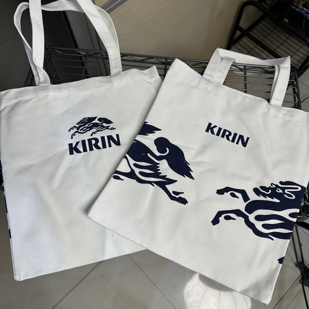 岛国KIRIN一番榨品牌定制 ！超厚实 帆布手提单肩文艺补习环保袋