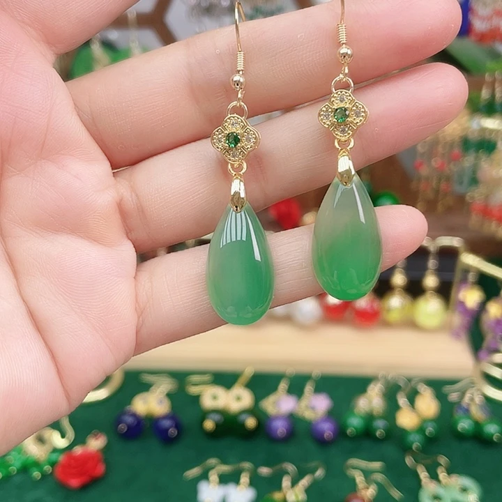 玛瑙/玉髓耳钉合金