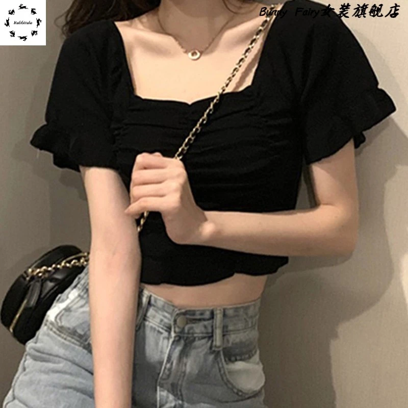 法式显瘦短款短袖修身t恤女夏季高级感超好看上衣小个子2025新款
