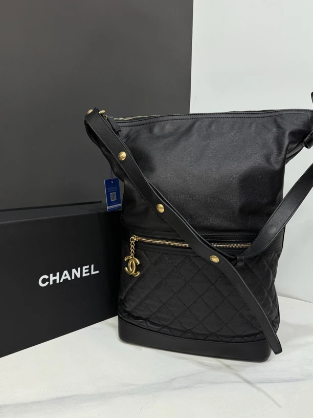 95新 Chanel/香奈儿 嬉皮hobo水桶包26开26cm/HK50010424