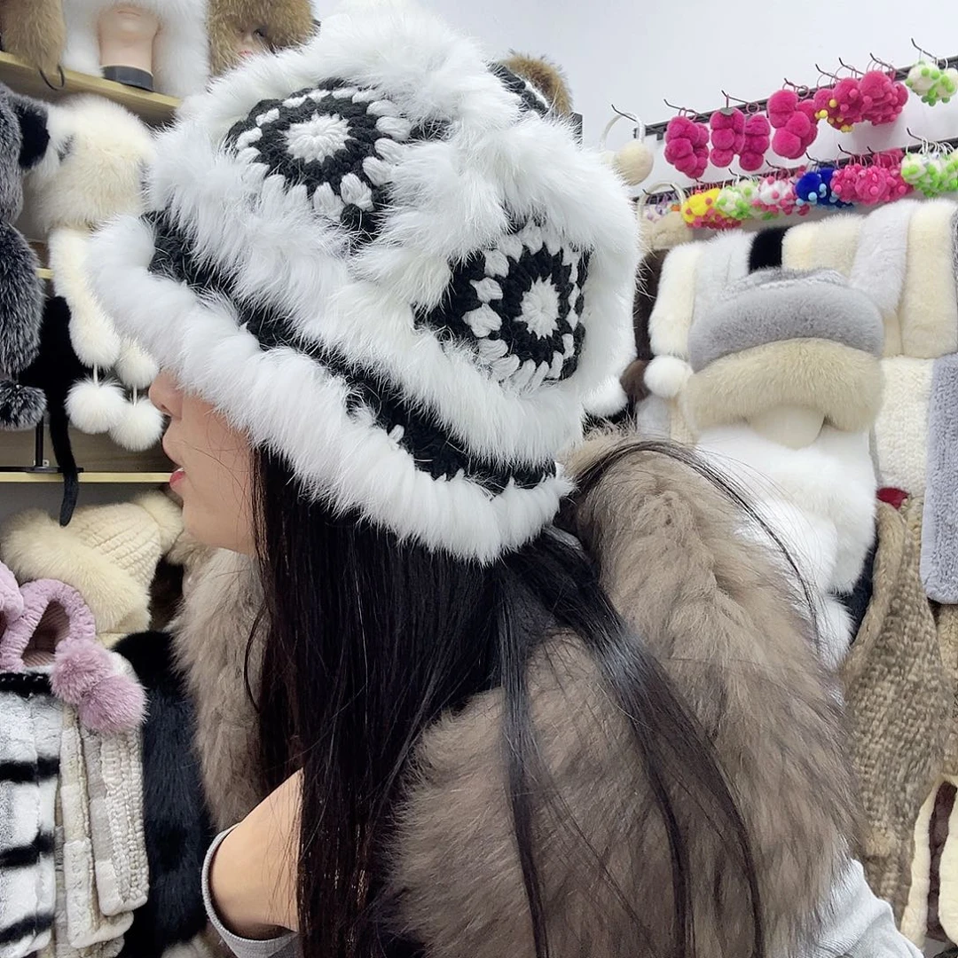 兔皮白色兔毛醒师帽不退换