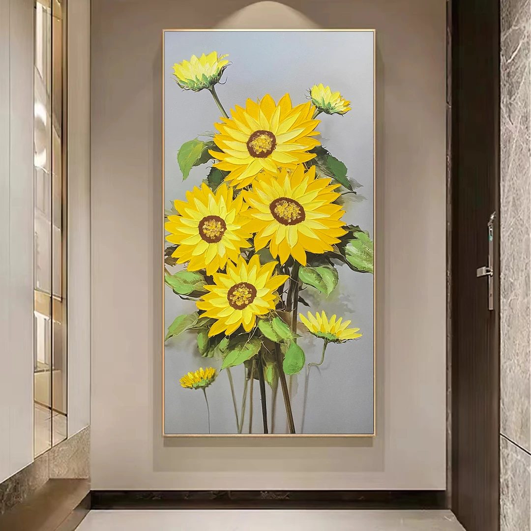 XG 706-1 向日葵过道玄关装饰画手工油画玄关画80/160