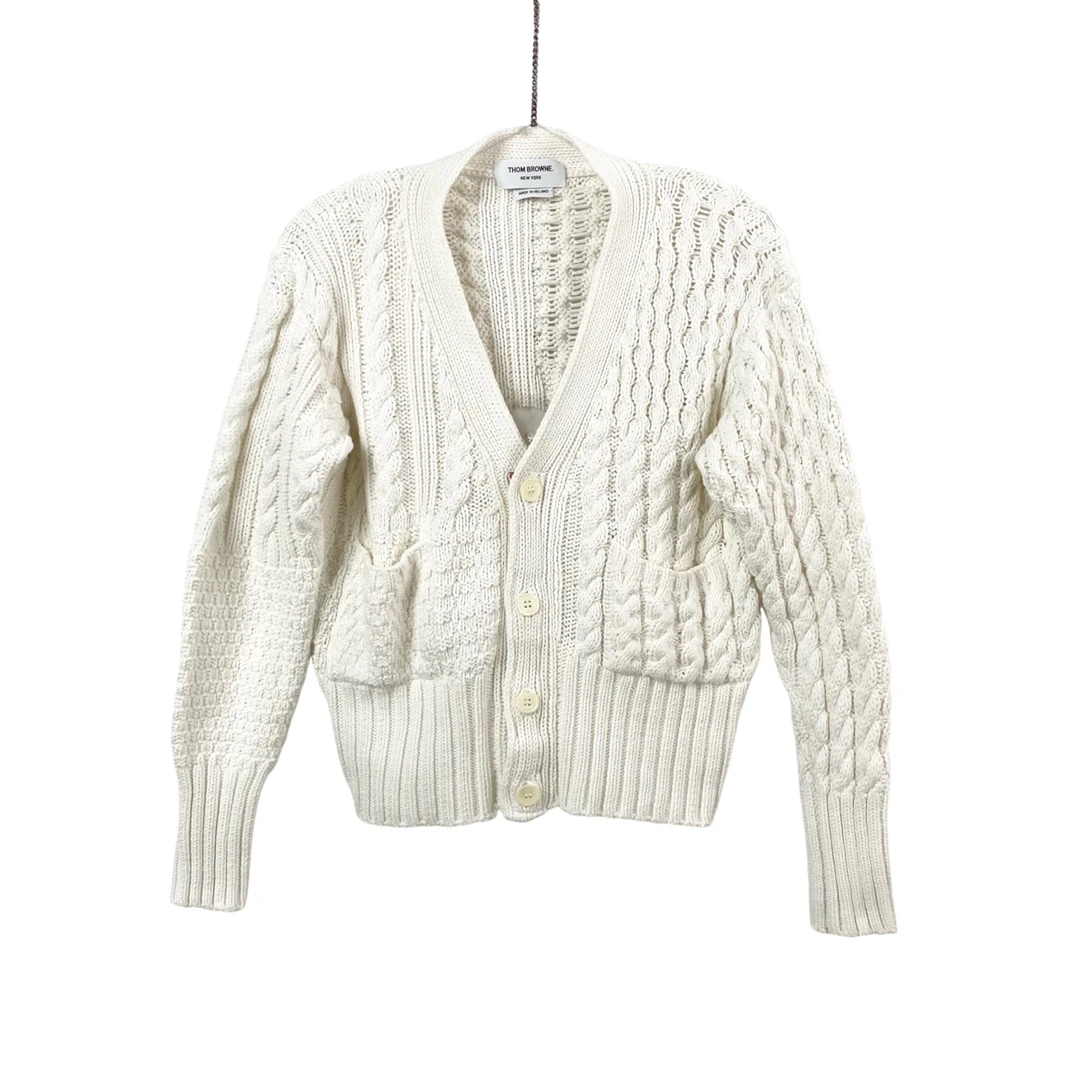 95新 THOMBROWNE  pp408  提花彩条针织开衫 2码