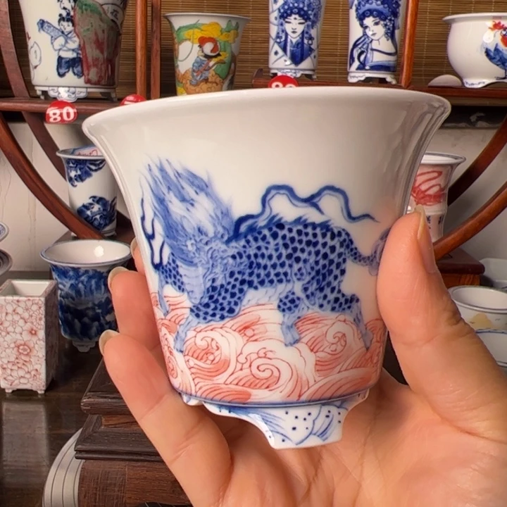 墨奈手绘陶瓷花盆