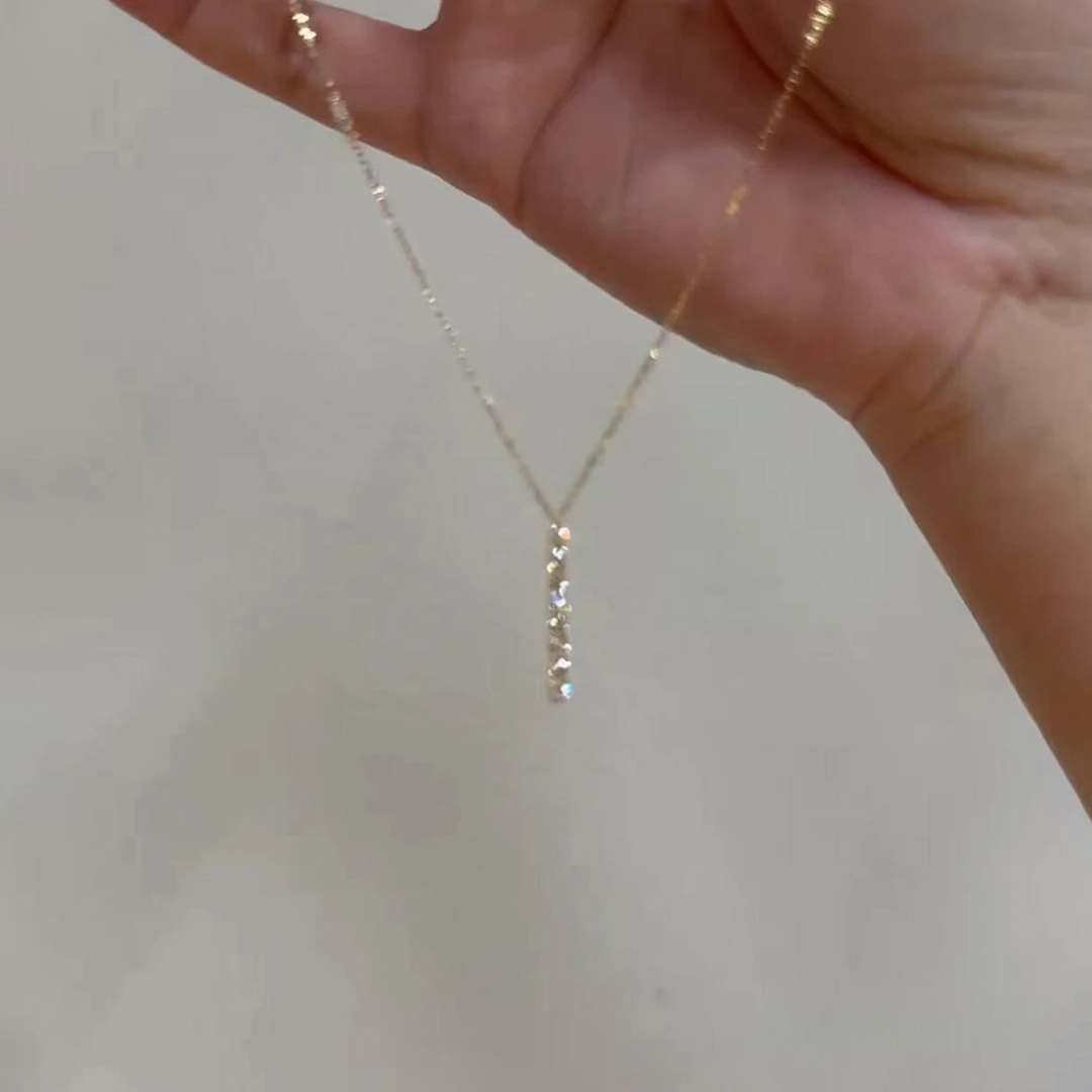 卡柒 铜合金项链 清冷感一字闪锆项链女轻奢气质高级感精致锁骨链