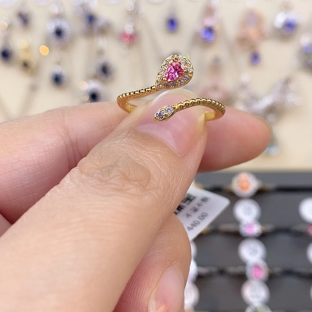 尖晶石戒指银S925镶嵌