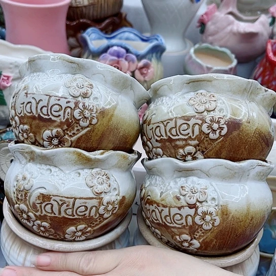 多肉绿植陶瓷花盆9.9包邮