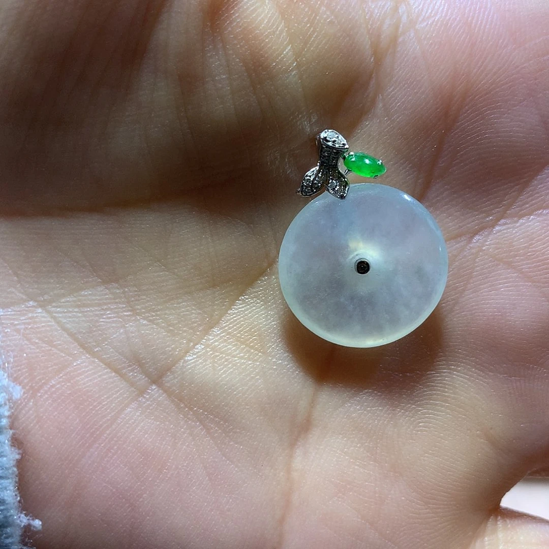 吊坠(不含链)18K金镶嵌翡翠A*H