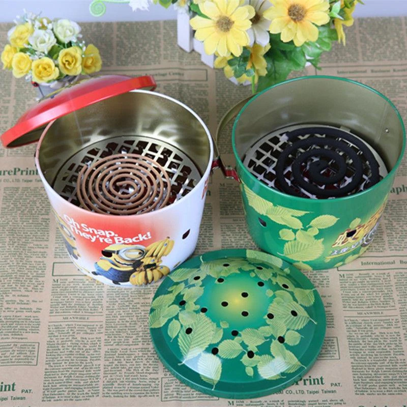 蚊香桶加深创意蚊香盘带盖防烫桶加高加大户外露营盒野钓驱蚊神器