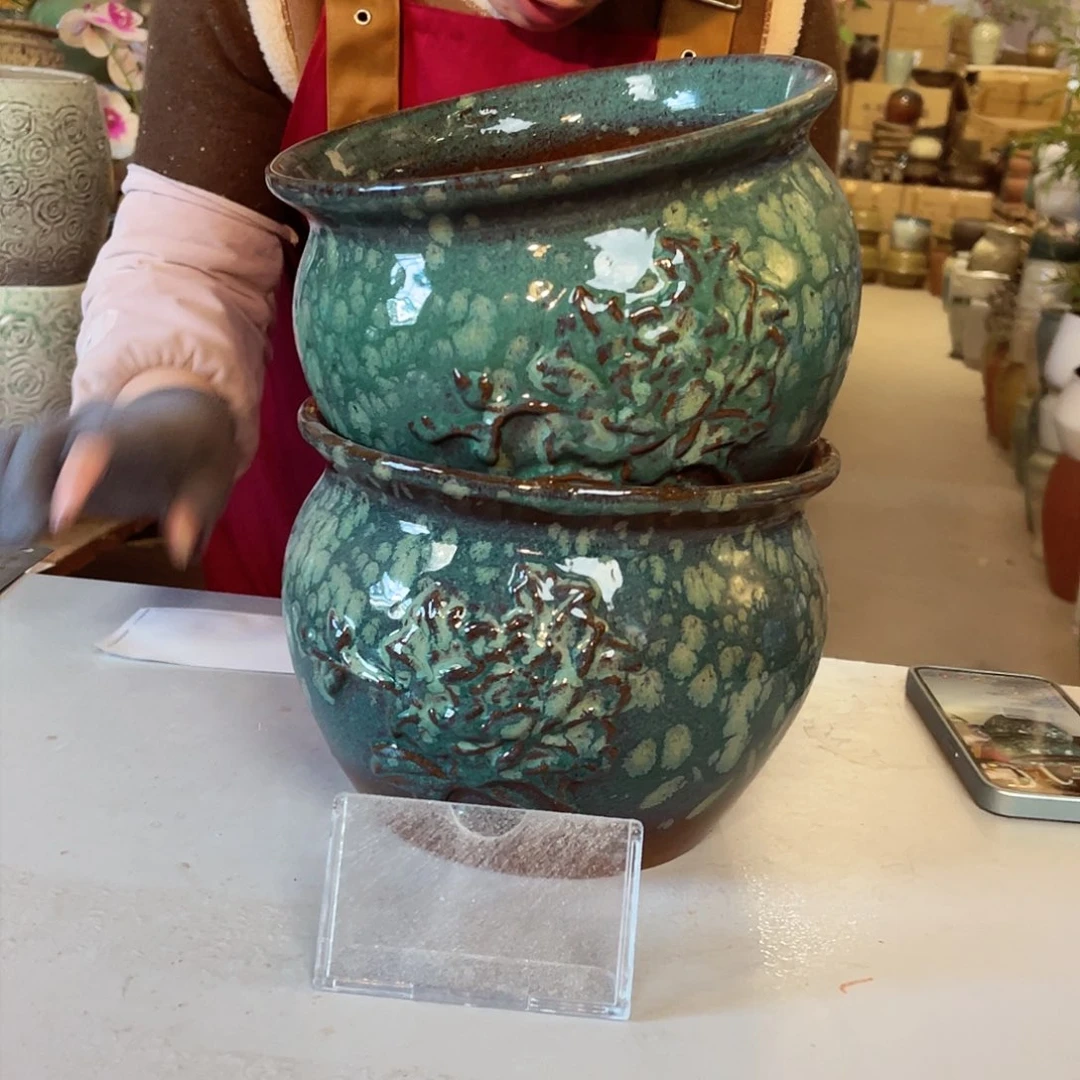 紫砂花盆高度15口径20