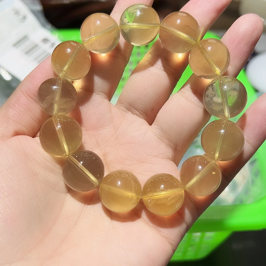 未镶嵌手链水晶喜马拉雅六角星光黄水晶38号