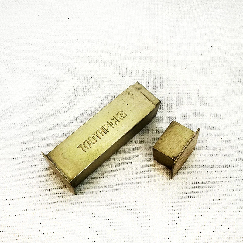 印度进口手工复古小号牙签盒摆件