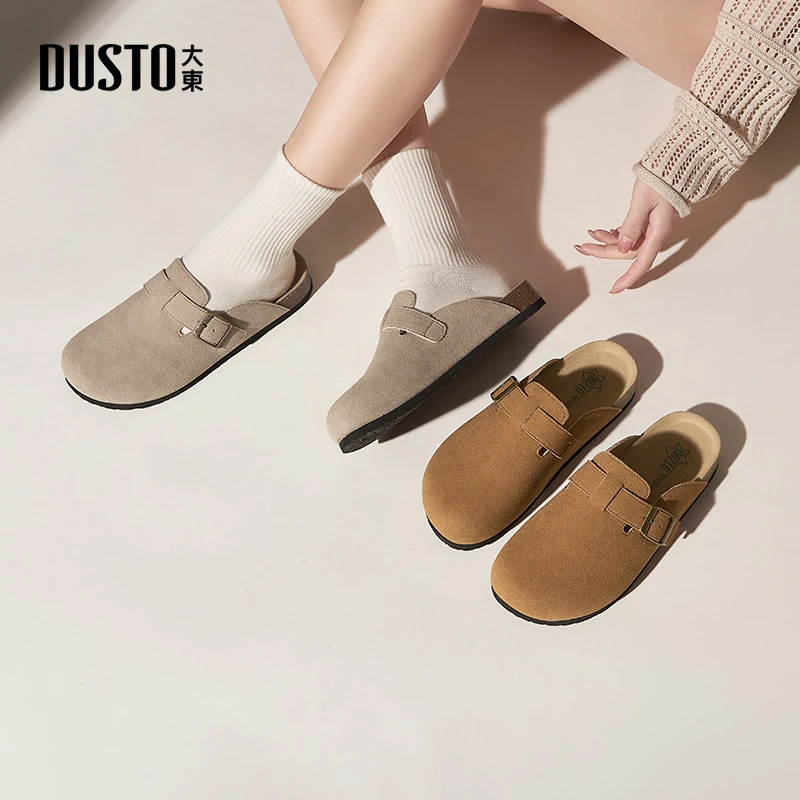 大东包头半拖鞋2025夏季新款复古百搭休闲小众外穿勃肯鞋女款0146