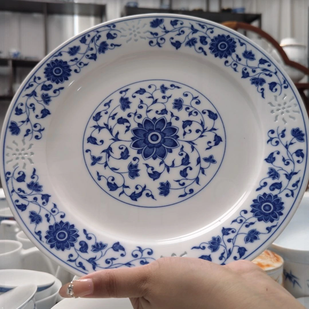 瓷万寿莲10寸平盘一个