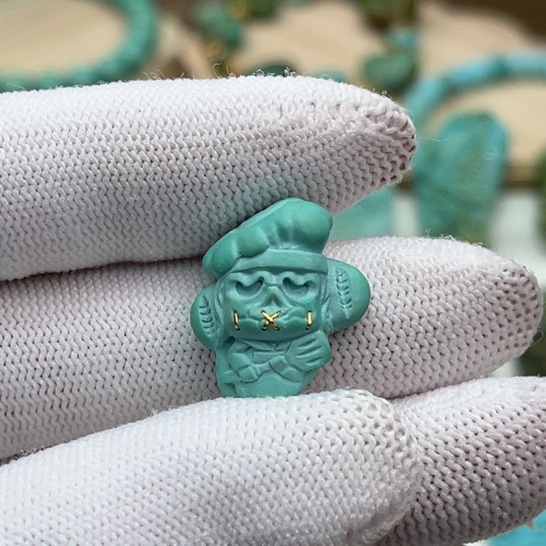 未镶嵌绿松石珠宝奇石厨师阿呆