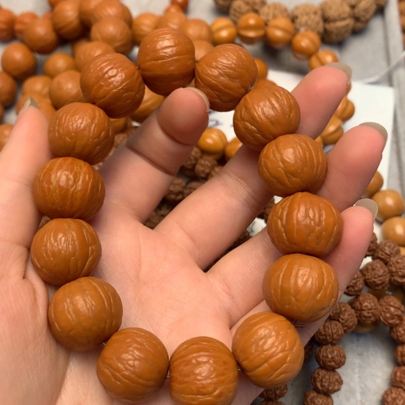 聚宝盆猴头16mm左右浅纹精挑文玩手串猴头手串男