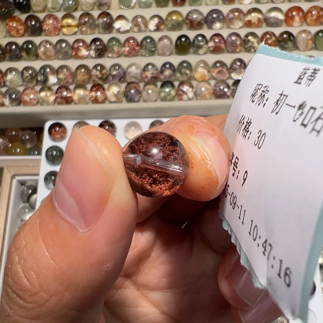初***榴银S925镶嵌手链烟晶